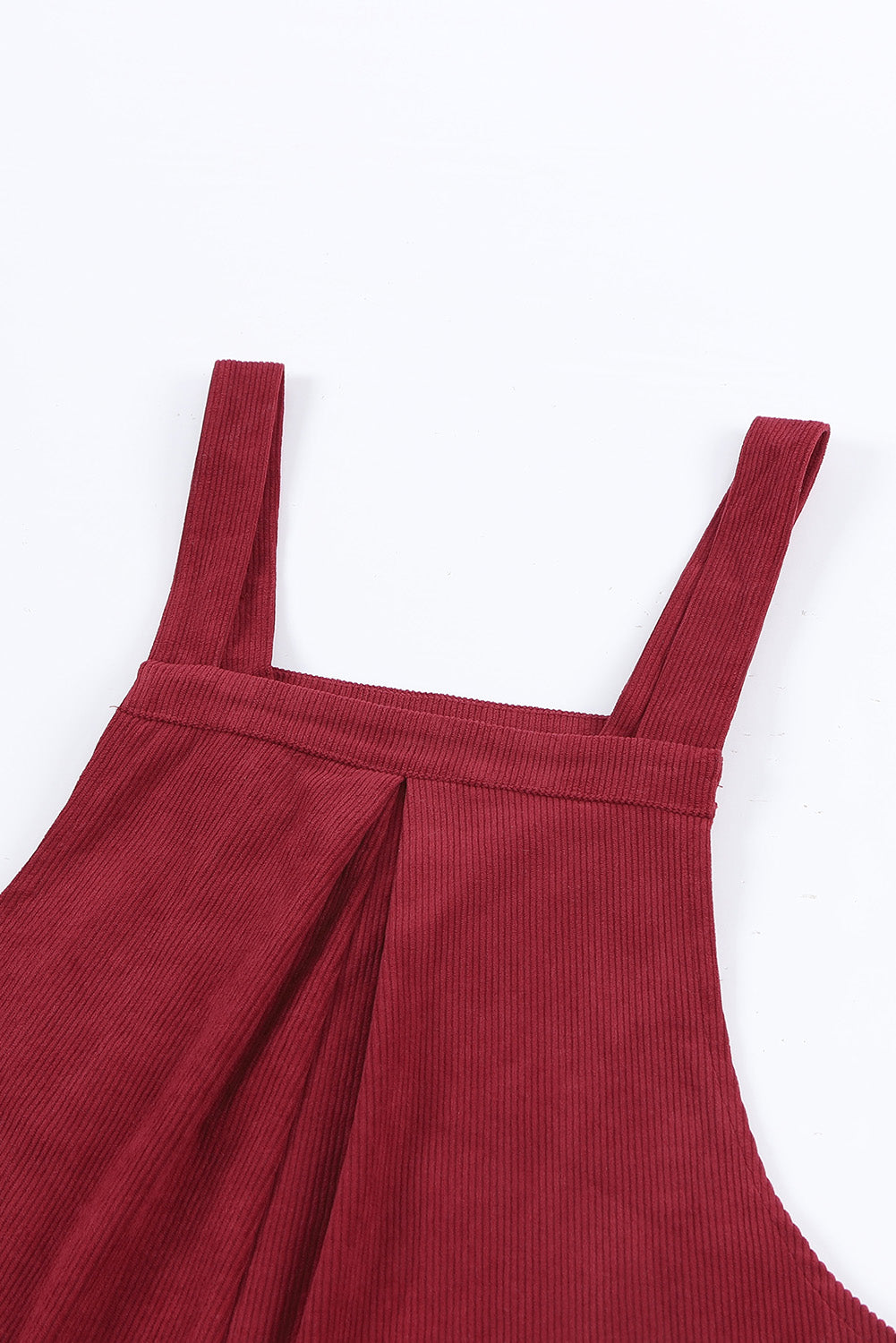 Black Solid Color Corduroy Wide Leg Bib Overalls